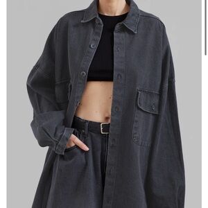 The Frankie Shop Charcoal Denim Jacket